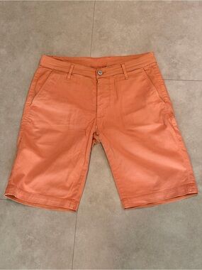 Ag Adriano Goldschmied Men’s Coral-Orange Flat Front Shorts